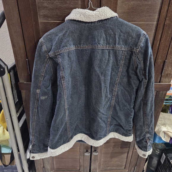 Oscar Jeans Women's Blue Jean Jacket Size Small Fleece Lining Button Up Pockets - Picture 4 of 4